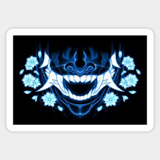 Hannya Demon Mask - V1 BLUE Sticker